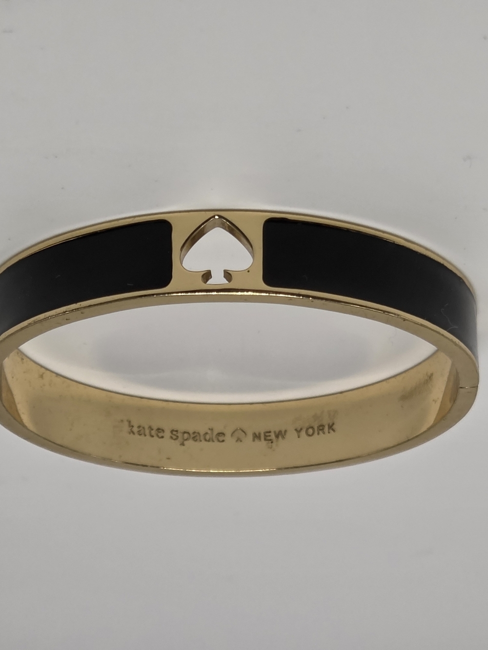 kate spade new york In A Hinged Bangle Black Enamel Spade Bangle